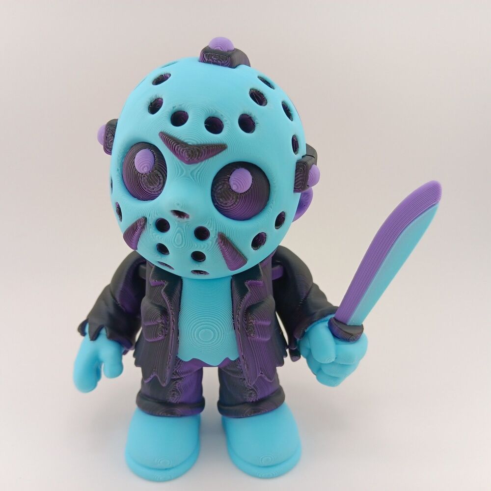 3D Printed Halloween Horror Flexi 5" Figure - Hockey Mask Slasher - Cute Retro